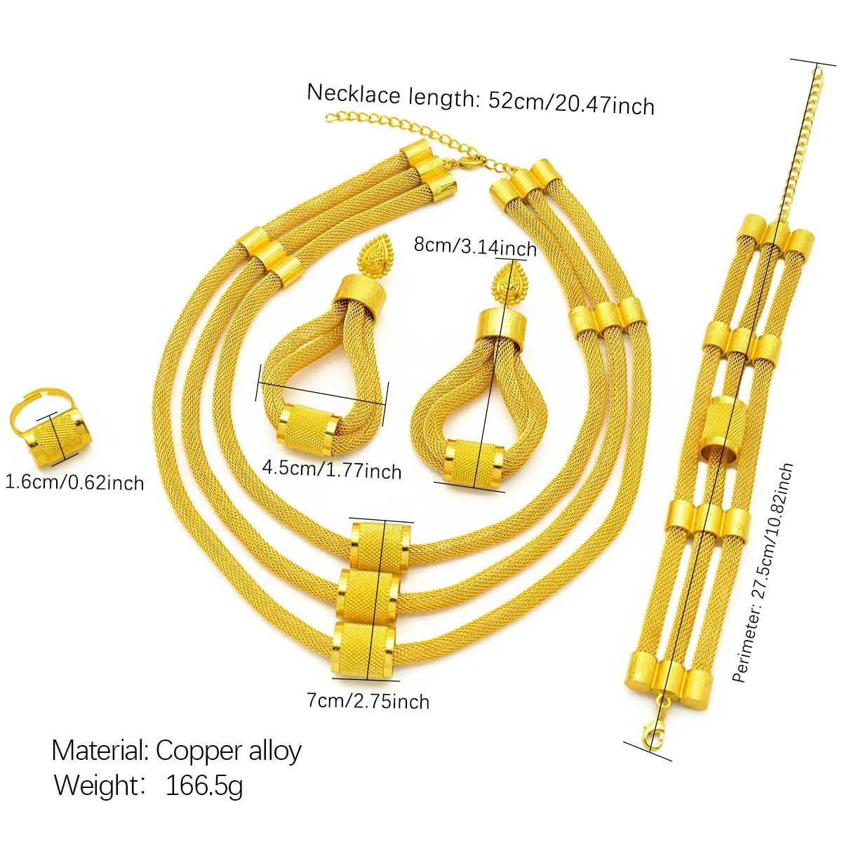 Luxury Dubai Ethiopian Set: Multilayer Necklace & Earrings (24K Gold) 13 kf S2f54b9e296b64887aef65578ff7d4fb2P
