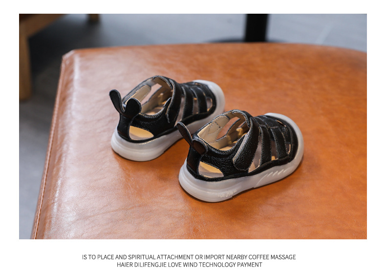 Baby Girls Boys Sandals: Genuine Leather Soft-Soled School Beach Shoes 16 kf S3476547a7e5c41c687d4f7a41748d5cfe