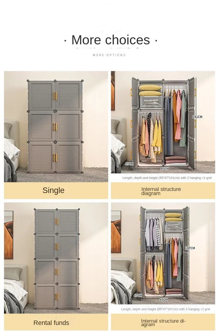 Household Wardrobe Organizer: Dustproof Collapsible Storage Cabinets 20 kf S36d06ce6a21f47de8cb2ff8ce9543d7d1