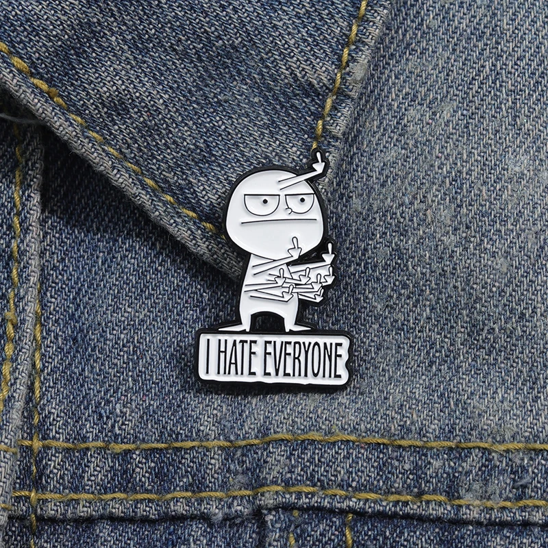 "I Hate Everyone" Brooch: Funny Enamel Pin for Backpack & Lapel Badge 16 kf S38c67330e6c146a5a2be9466aed08c5dl