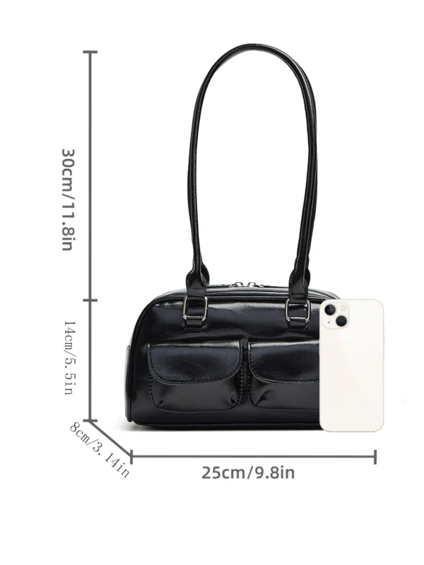 Lux Trendy Street Standoil Korea Designer Bowling Box Handbag for Women Boston Tote Bag Pu Leather Bag Female Accessory - Image 6