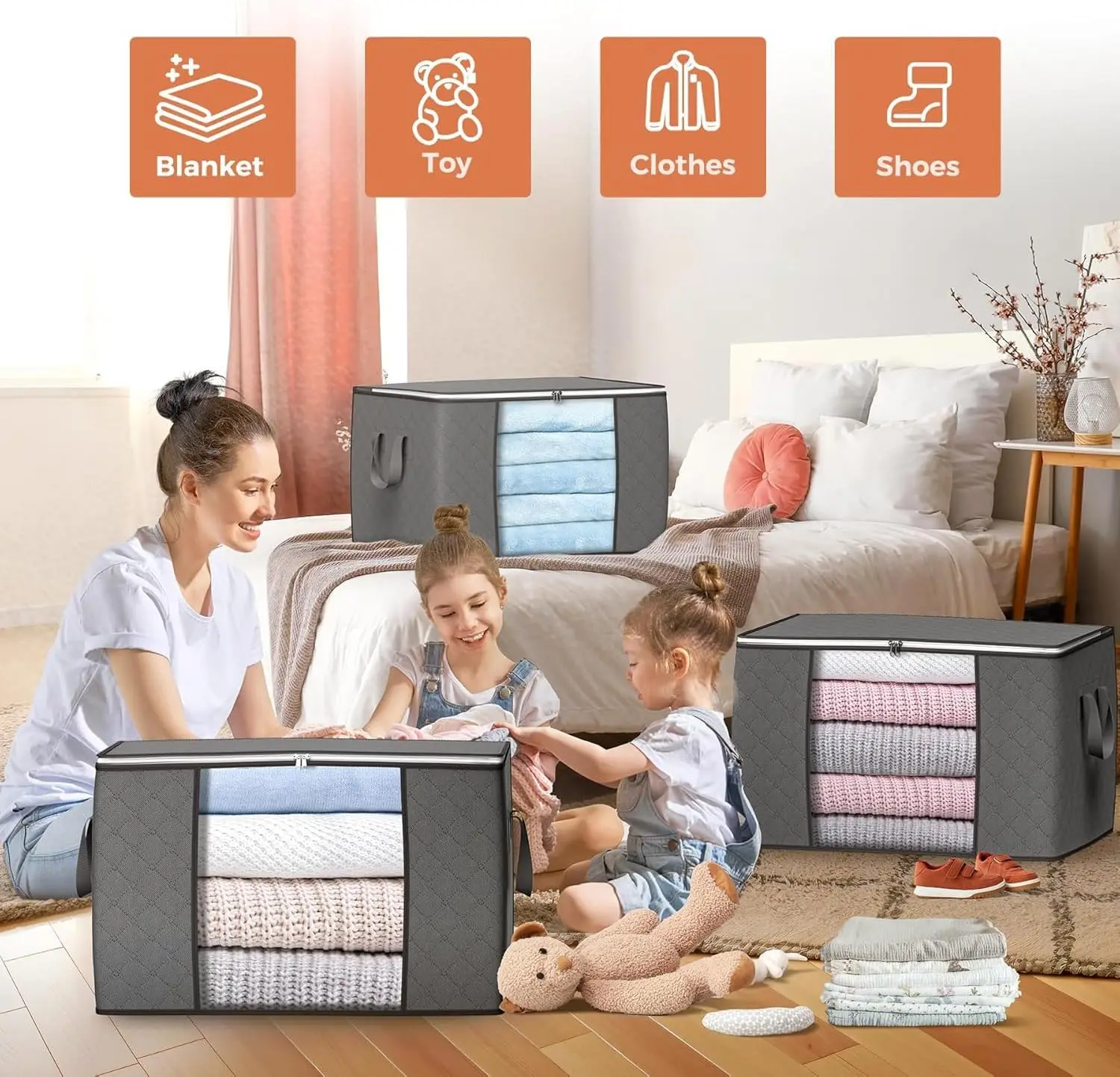 Simple Cloth Wardrobe Rack: Dustproof Closet w/ 3 Foldable Storage Bags 13 kf S3b5a2f1f7e894e5dbd672190f3555ad4y