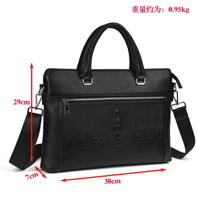 Classic Alligator Cow Leather Briefcase: Large Laptop Shoulder Crossbody Bag 10 kf S3bc7f76bc570484f89261345473bdbc73