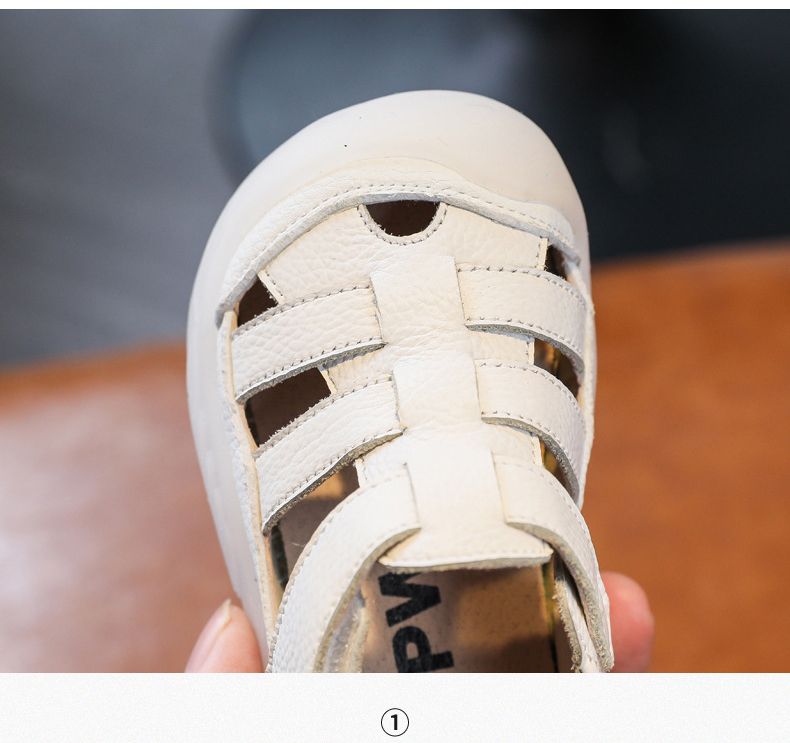 Baby Girls Boys Sandals: Genuine Leather Soft-Soled School Beach Shoes 22 kf S41a5ea2154024976b9e22161bc584d46G