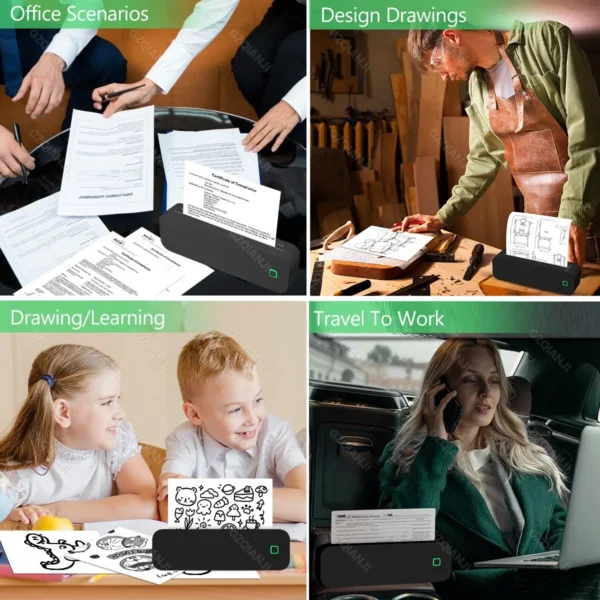 A4 ink-free Wireless Portable Printer Mobile Bluetooth Compatible with iOS Android Notebook Computers Maker For Photo PDF Print - Image 5