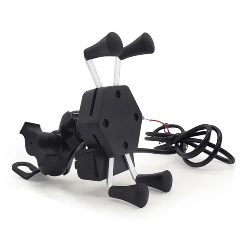 Bicycle Phone Holder for Motorcycle Universal Mobile Cellphone Holder Bike Handlebar Clip GPS Stand with USB Charger Bracket