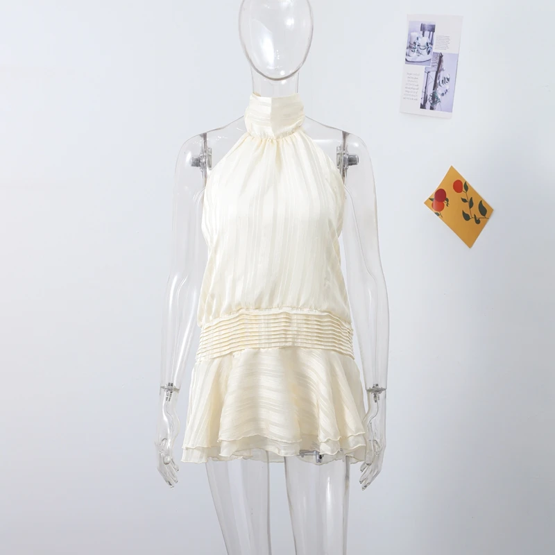 Sexy Ruffles Backless Mini Dress: Solid Lace-Up Sleeveless Summer Party 10 kf S48d1448565ac46cfa1a5279b4ce29b1bd