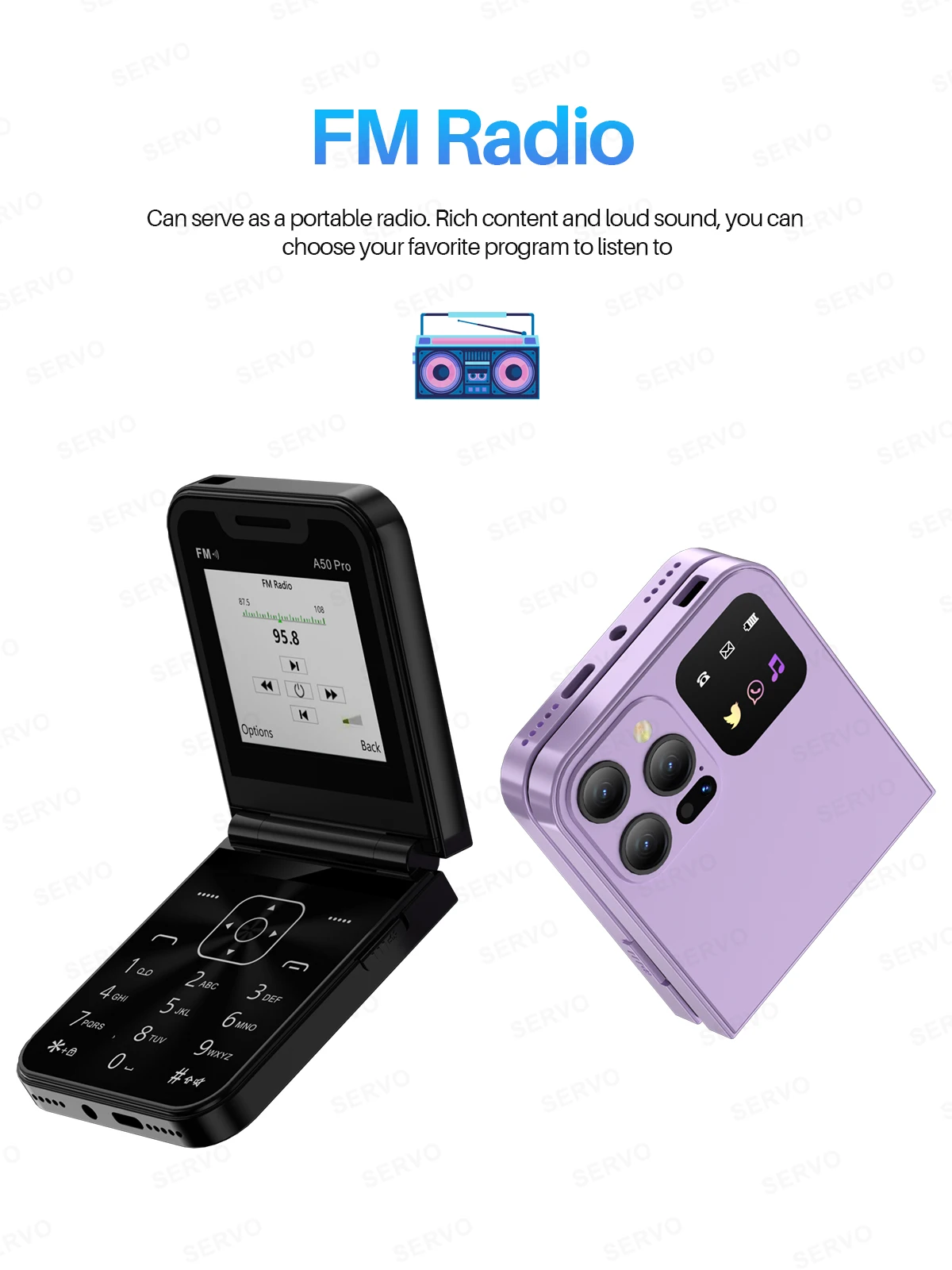 SERVO A50 Pro Foldable Phone: Dual SIM GSM, Electric Torch, Type-C 23 kf S4a237006202047418faec2e43a7962f1S