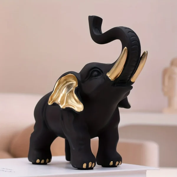 Elephant decoration, wall art shelf decoration decorated elephant gifts, handmade collector's edition wood grain elephant figuri - Image 5
