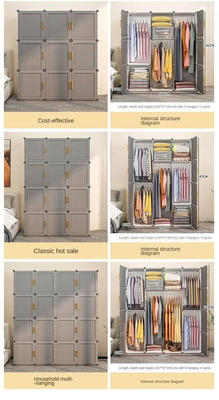 Household Wardrobe Organizer: Dustproof Collapsible Storage Cabinets 21 kf S4f5a7c7c3f2d4dcd8be4edd4b2406306q