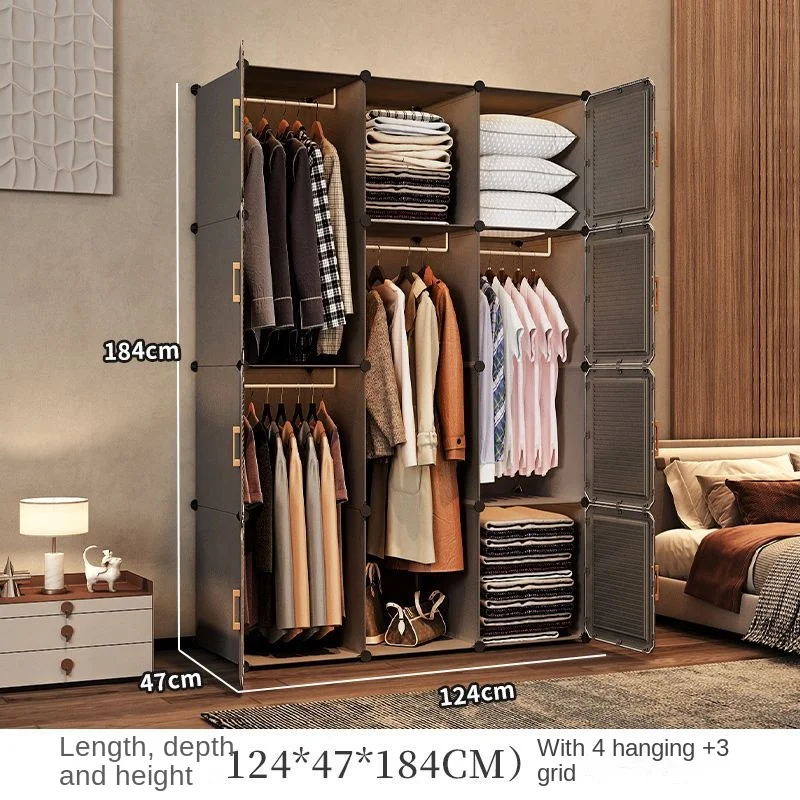 Household Wardrobe Organizer: Dustproof Collapsible Storage Cabinets 27 kf S4f6a34b5160c4f0a8b104b5846e8c325r