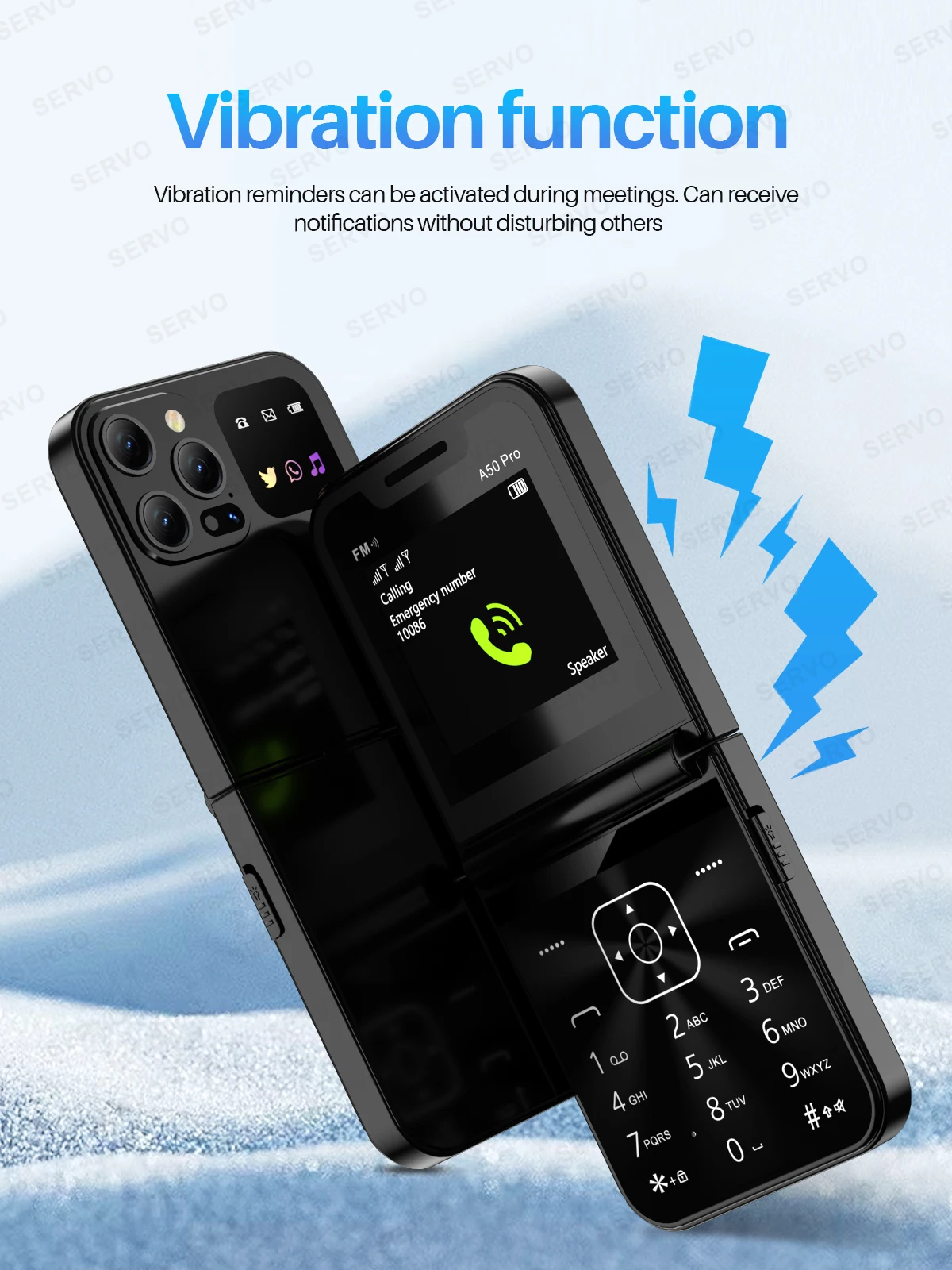 SERVO A50 Pro Foldable Phone: Dual SIM GSM, Electric Torch, Type-C 18 kf S50e6a7e1fe8040d5b28205dd5e7883e8t