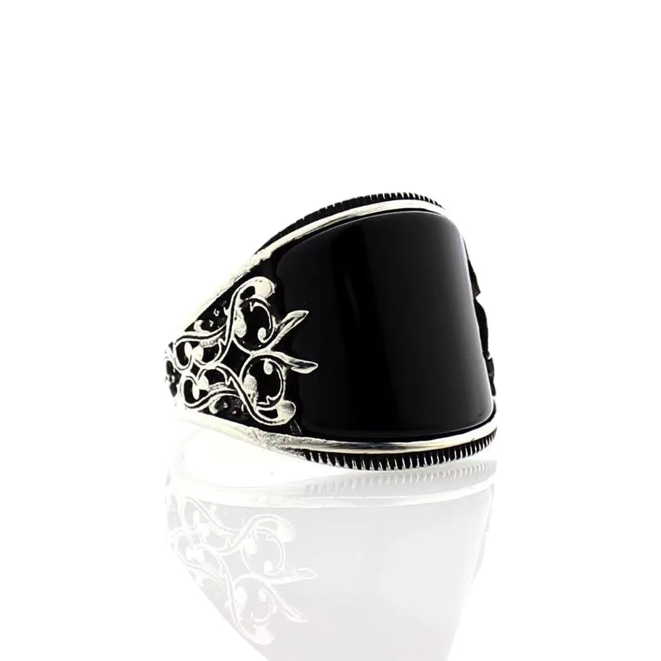 Retro Black Resin Onyx Ring: Classic Metal Designer Gothic Hiphop Jewelry 16 kf S5348171ebafe4d4b90611e1d4ba51888X