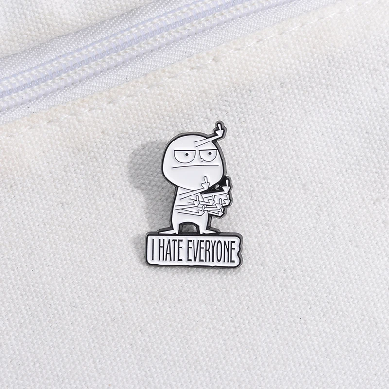 "I Hate Everyone" Brooch: Funny Enamel Pin for Backpack & Lapel Badge 10 kf S5d29ec3511f0445d8daceba35d0b4c73V