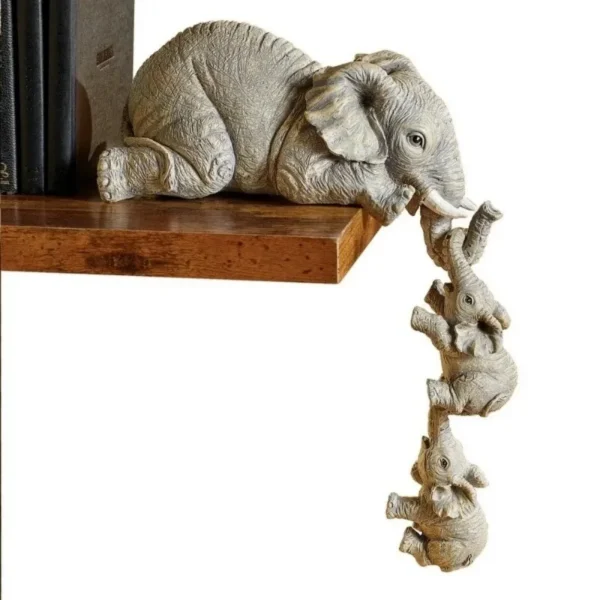 3 Pcs/set Cute Elephant Hug Baby Doll Resin Handicraft Decoration Home Decor Gift Decorative Figurines Miniatures Accessories - Image 5