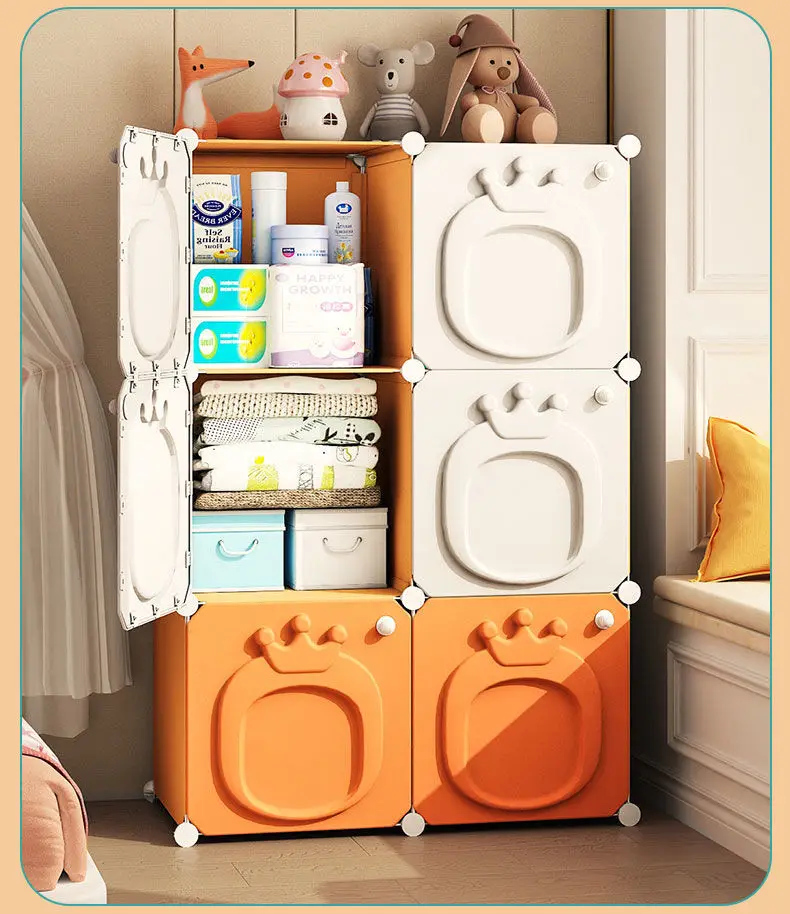 Folding Wardrobe: Simple Plastic Collapsible Cube Storage Locker for Baby/Home 15 kf S6026a3b298234f50adec234f8edd288fa