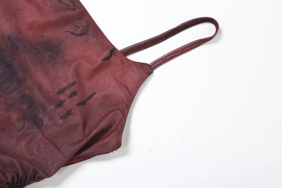 Nibber Mini Sling Dress: Sweet Gradient Ruffles Tassel Summer Party Wear 24 kf