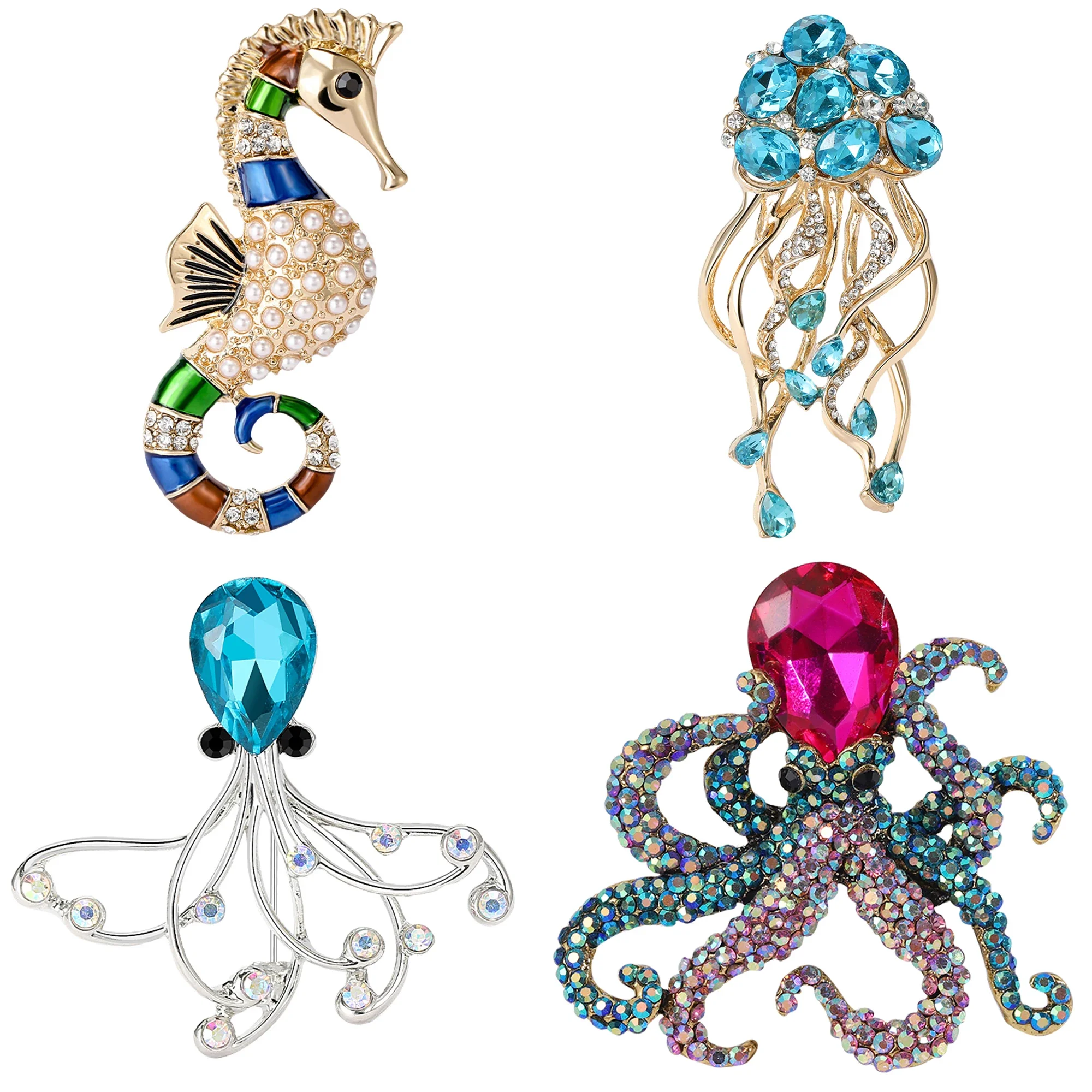 Luxury Rhinestone Sea Life Brooch: Unisex Glass Animal Pins, Party Gifts 3 kf S664724d8c2f24911b170bb6bfbe82ac3j