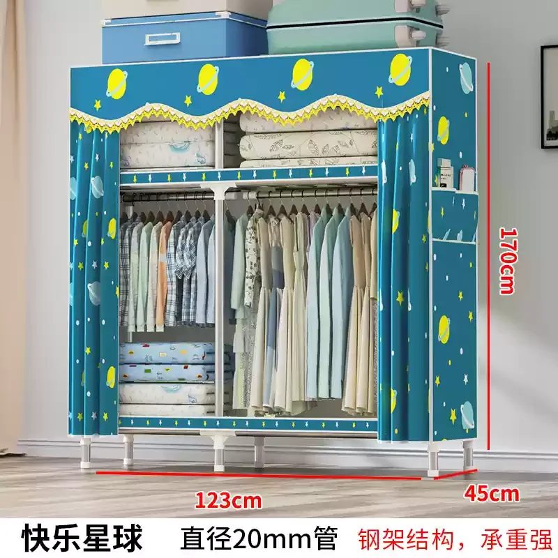 Reinforced Steel Wardrobe: Waterproof Double-Door Fabric Storage Organizer 34 kf S6798d0504b1148af89a0461ffe8c824dT