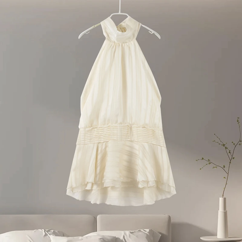 Sexy Ruffles Backless Mini Dress: Solid Lace-Up Sleeveless Summer Party 12 kf S6ac9ca5af2314b49943a2e6ac9d434ebY