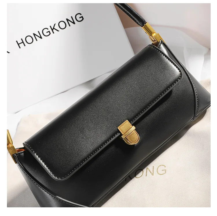 Genuine Leather Armpit Bag: Retro Niche Solid Color Portable Shoulder Bag 19 kf S6b3db34664eb44b49050cdda8c0079bbQ