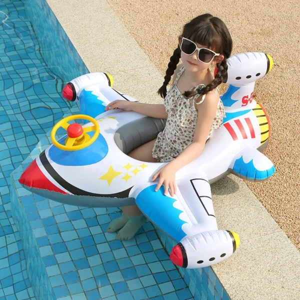 Baby Swim Ring Inflatable Toy Aircraft Shape Swimming Circle Seat Float Swimming Pool Beach Summer Water Toy For Kid Children - Image 3