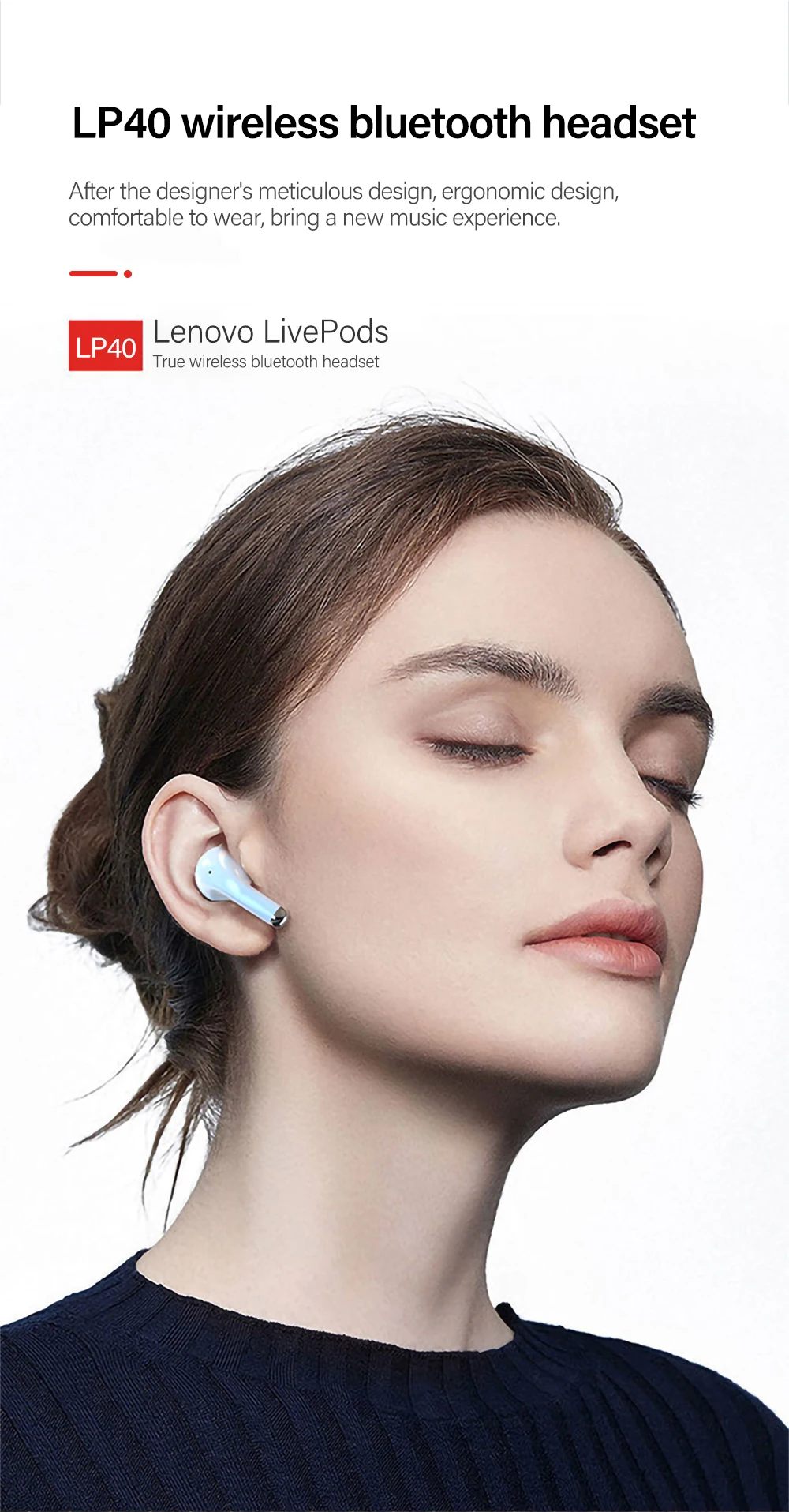 5PCS Lenovo LP40 Pro TWS Earphone: Bluetooth 5.0, Noise Reduction, Touch 9 kf S6cb9f4ffb767444ba2c03081a63bd4b3T