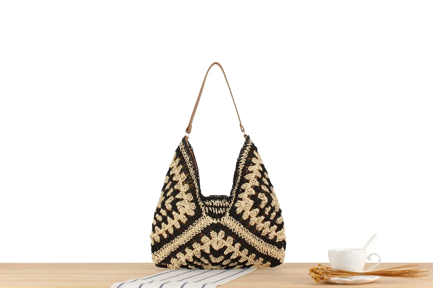 Weaving Clutches Top-Handle Bag: Large Portable Beach Shopper Tote Bag 21 kf S6e1433d604bf473e8302e033c8bee8c5X