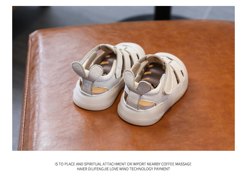 Baby Girls Boys Sandals: Genuine Leather Soft-Soled School Beach Shoes 13 kf S6e95776e879941cfa6401f9cf975a045p