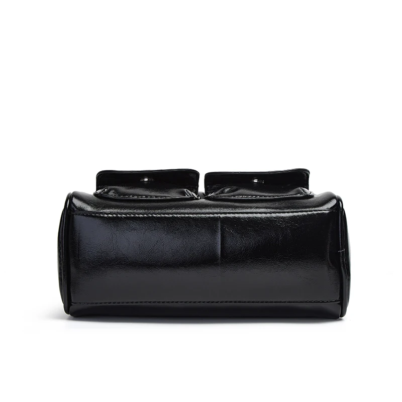 Oil Wax Leather Bowling Bag: Multi-Pocket Armpit Commuting Handbag 16 kf S70ce7ca436774b219f49169a44849362M