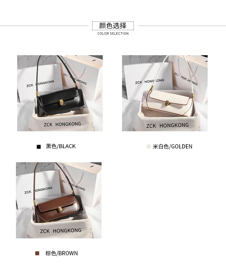 Genuine Leather Armpit Bag: Retro Niche Solid Color Portable Shoulder Bag 9 kf S74346cbfc3e64416abf7a01d3a365e96c