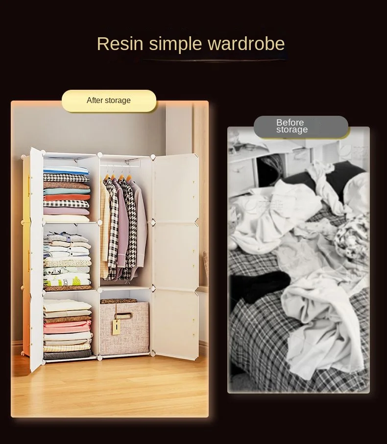 Minimalist Wardrobe: Plastic Collapsible Cube Closet for Luxury Hotel/Home 8 kf S758eed6011ff432aa6e2339c2a938e7fy
