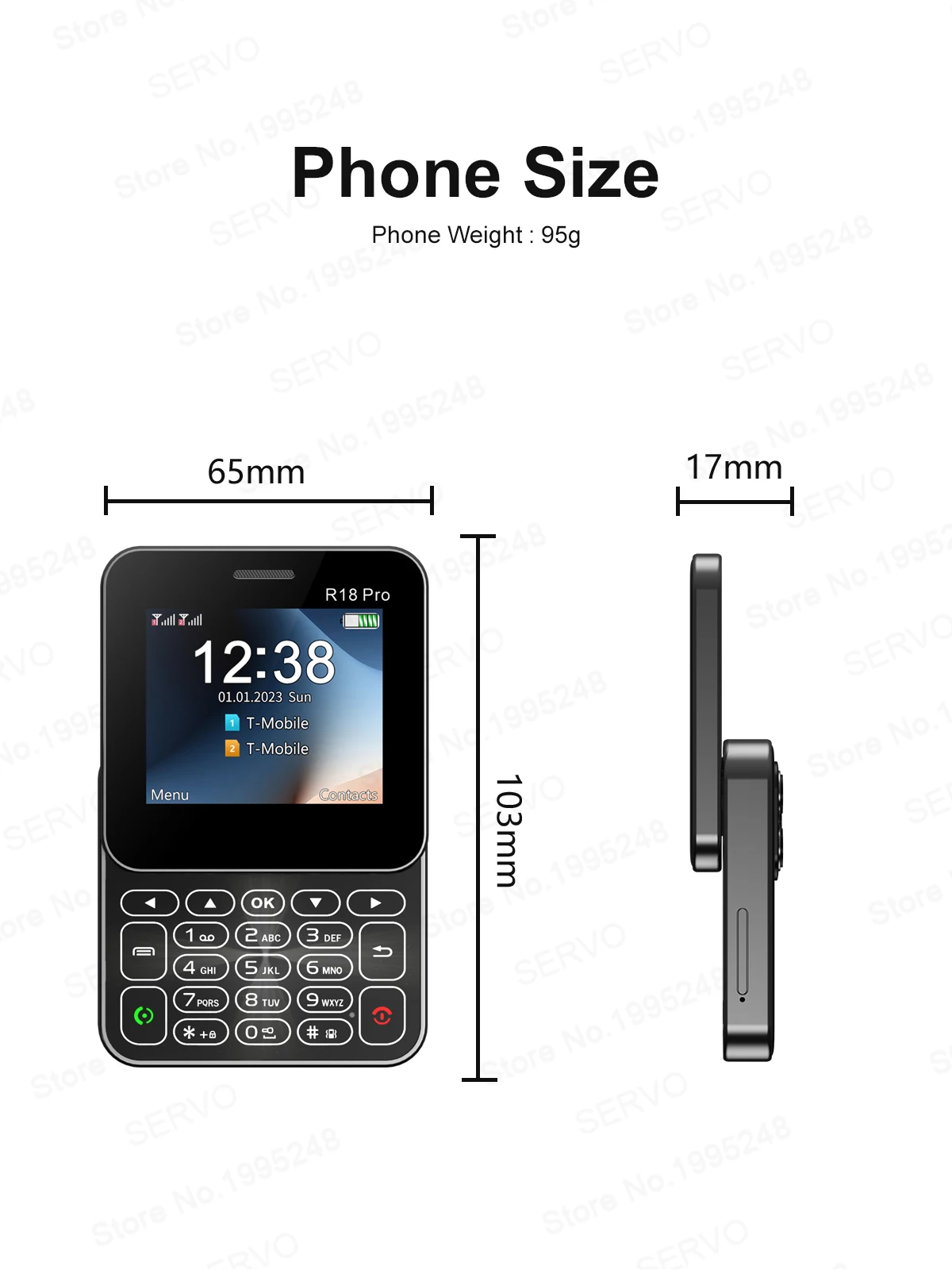 SERVO R18Pro Rotating Screen Mini Phone: Magic Voice, Button Slider, 2.4" 25 kf S76d1e27dad7243efac5f25205a0f9700i