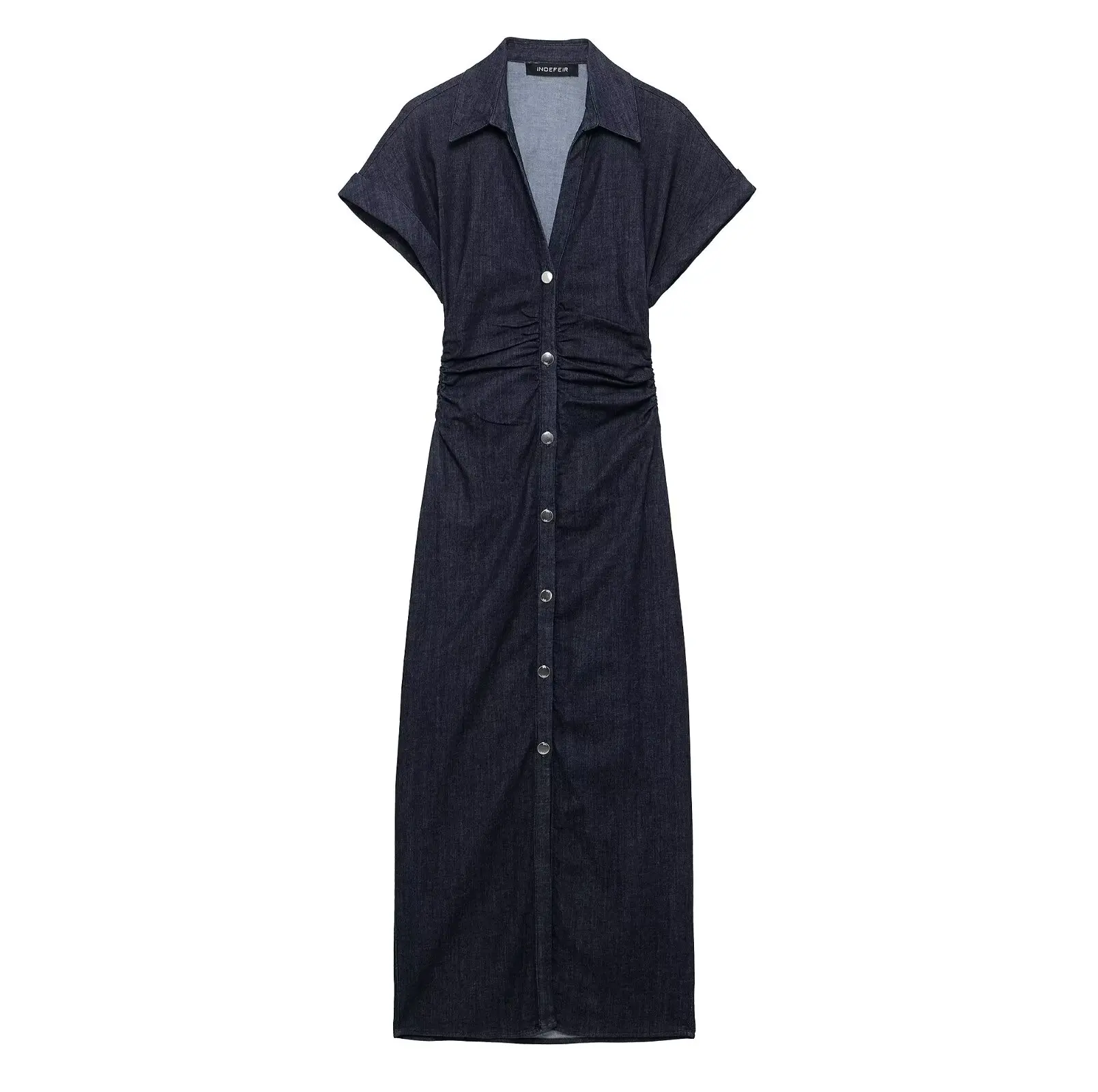 NLZGMSJ Sleeveless Denim Midi Dress: Button-Down Streetwear Casual 8 kf S7712f70887ed461b882c8b6eb936485aw