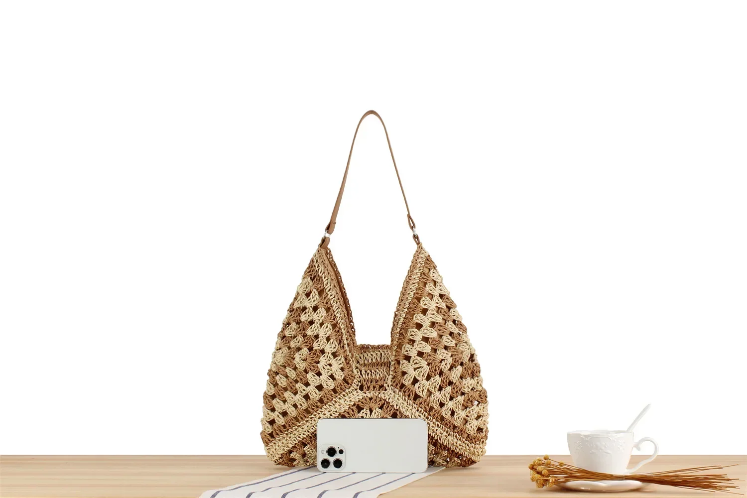 Weaving Clutches Top-Handle Bag: Large Portable Beach Shopper Tote Bag 25 kf S771e8078080c48bebc30583ff036e7abs