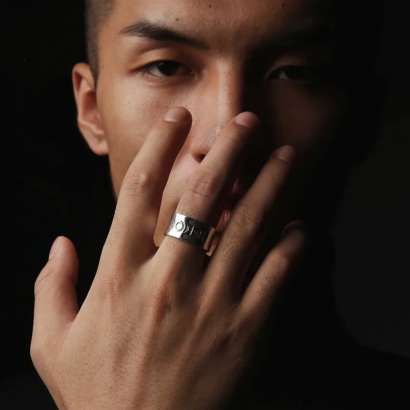 Retro Mongolian Ring: Silver Punk Gothic Open Ring, Unisex Lovers Gift 10 kf S78e6cd9913974f12b0bcee3420d9a4e5z