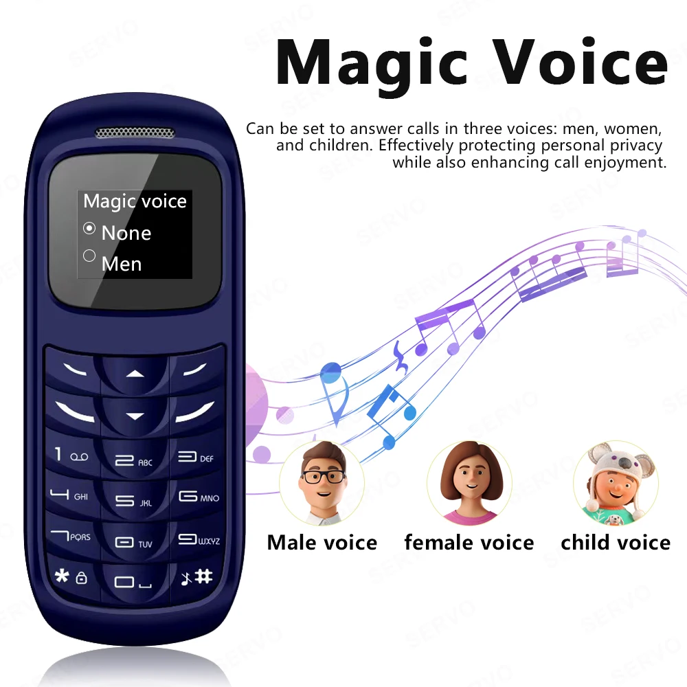 SERVO 2G GSM Mini Phone: Auto Call Record, Magic Voice, Low Radiation 10 kf
