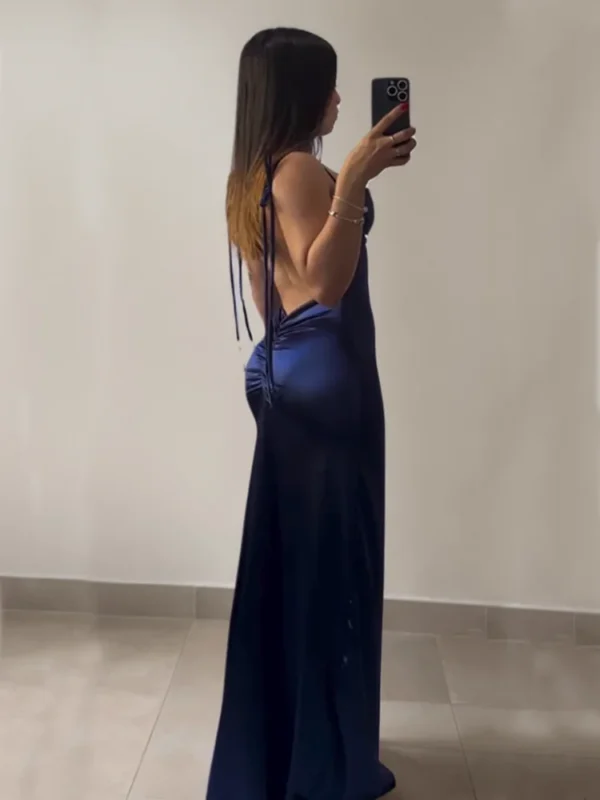 2024 Europe and the United States explosive new cross-border dress summer senior sense Y2K sexy halter Spice Girl dress - Image 4