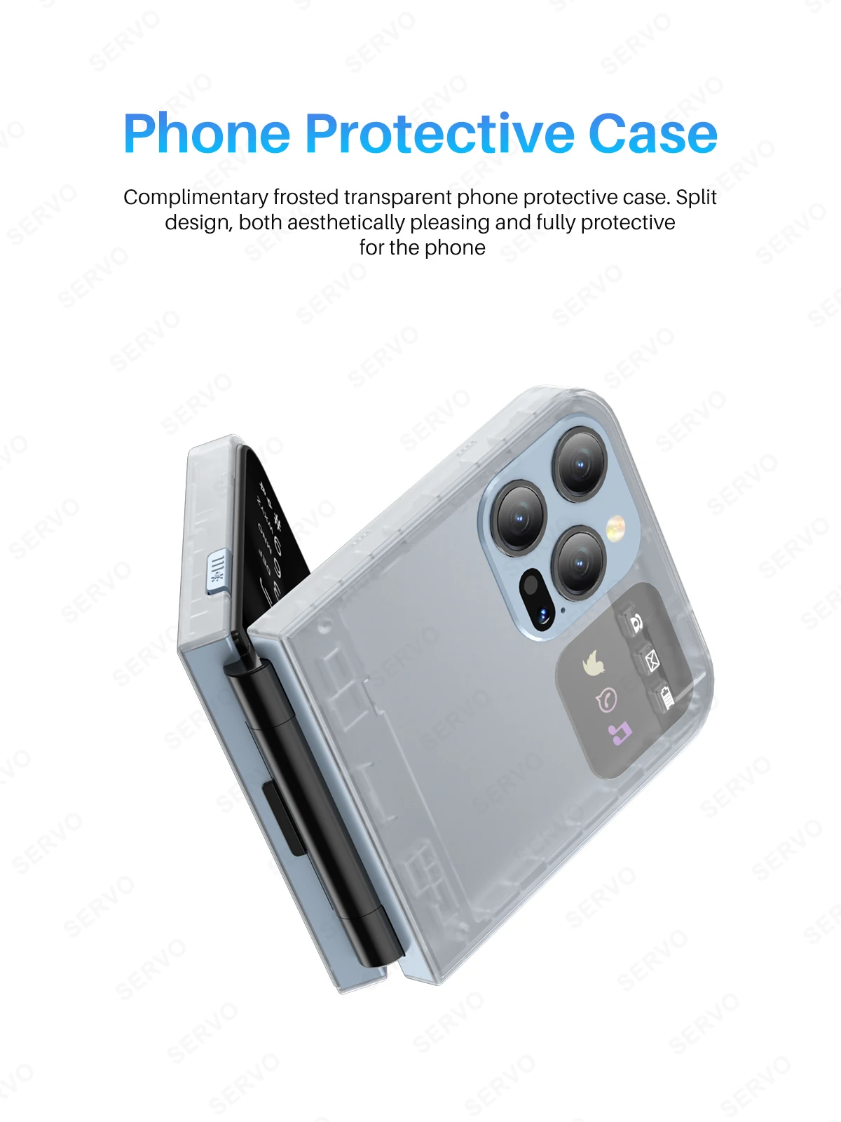 SERVO A50 Pro Foldable Phone: Dual SIM GSM, Electric Torch, Type-C 22 kf S7a3b03d64ffd49eabc50af84e5bd55b6v