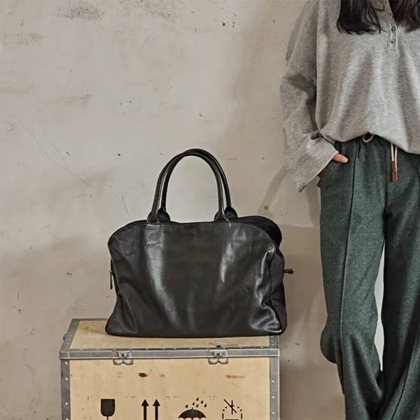 Soft Leather Women Bag Cowhide Large Capacity Female Laptop Handbags Travel Bag Black Big Shoulder Tote Bags Luxury Fashion 2024 - Image 3