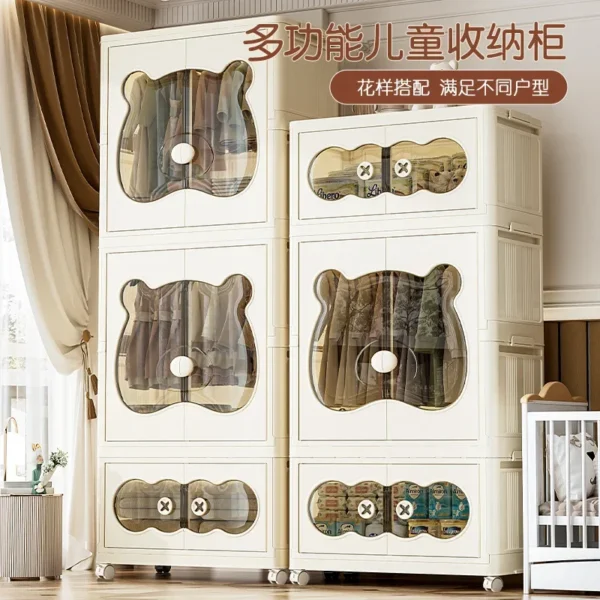 Wardrobe Clothes Baby Storage Cabinet Wardrobe Furniture Guarda Roupa Infantil Foldable Plastic Closet Bedroom Furniture - Image 3