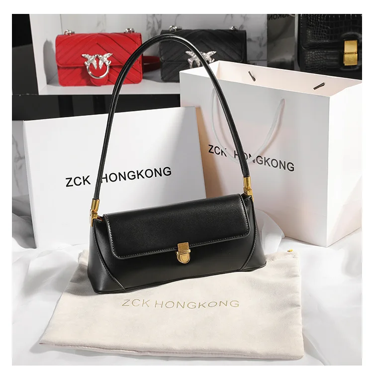 Genuine Leather Armpit Bag: Retro Niche Solid Color Portable Shoulder Bag 17 kf S7c8233038b2348958943bdfd1b4e44bb1