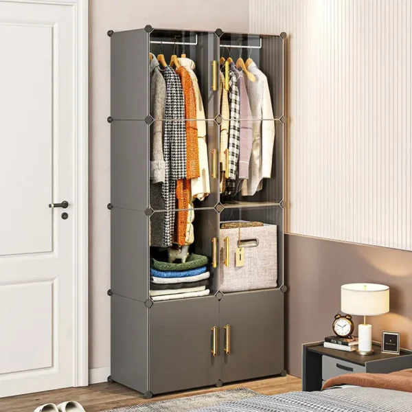 NEW Wardrobe Clothes Cabinets Dressers Cube Storage Locke Closet Plastic Collapsible Sturdy Home Bedroom Foldable Furniture - Image 2