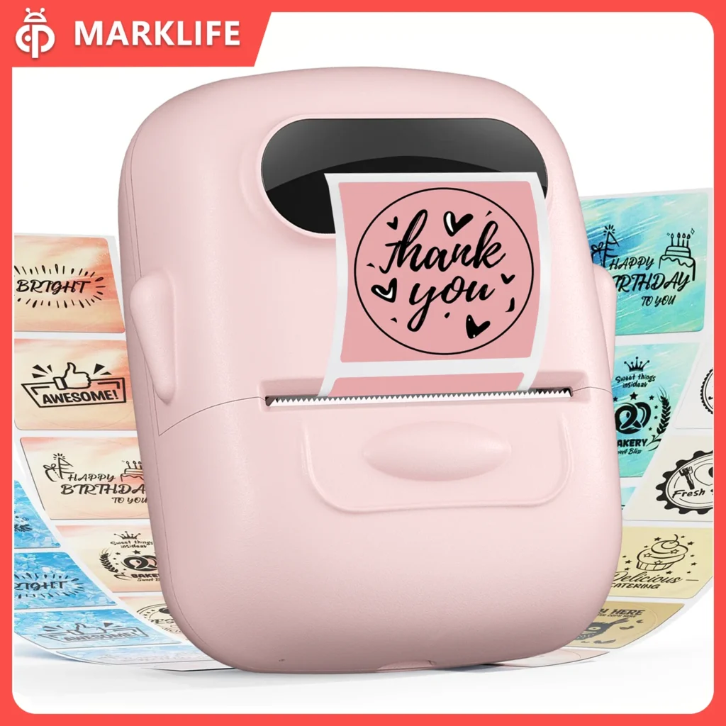 MarkLife P50 Upgraded Version Mini Label Maker Machine with Tape, Portable Bluetooth Thermal Printer