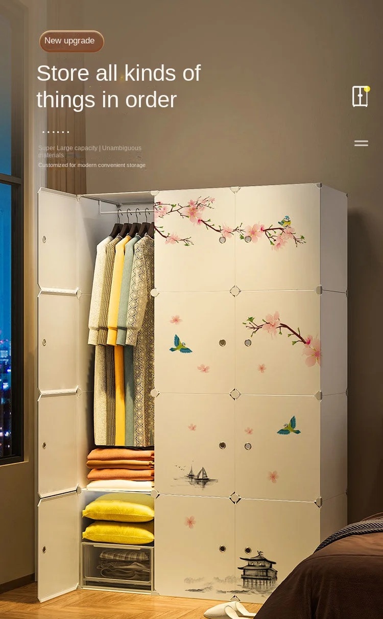 New Collapsible Wardrobe: Plastic Durable Clothes Cabinet Storage Locker 7 kf S809aef1f0ab443e0879cce055898e67ds