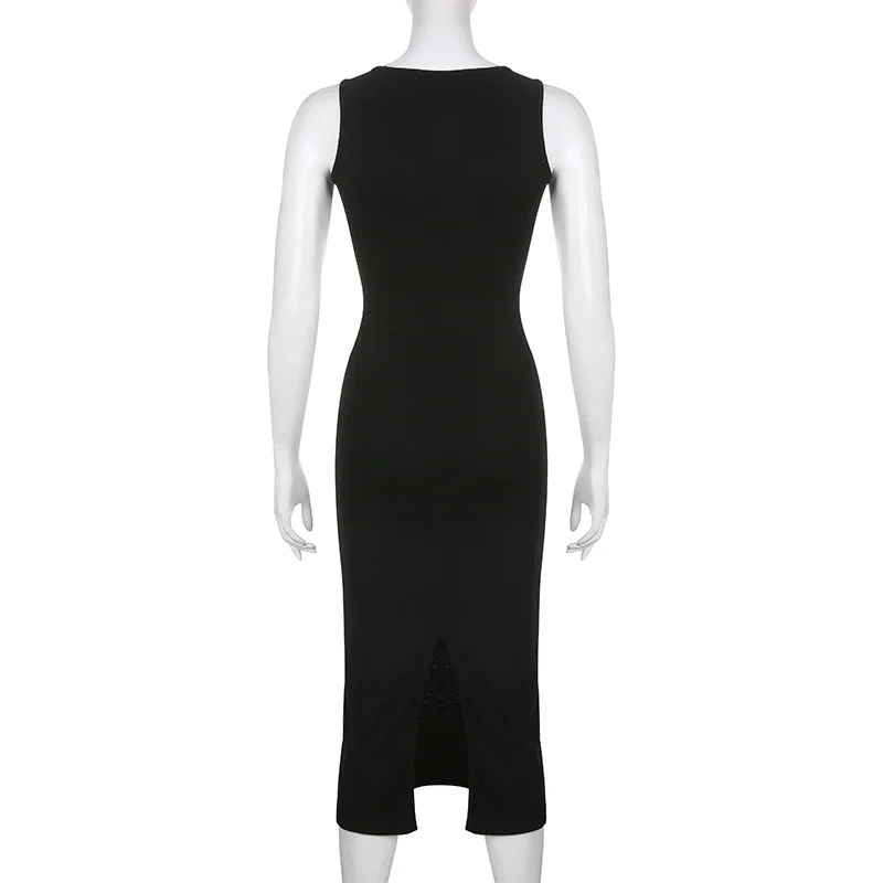 Myufon Knit Long Dress: Square Collar Sleeveless Y2K Vintage Casual 14 kf S82694efe34f74a82912c482847f0c6a5l