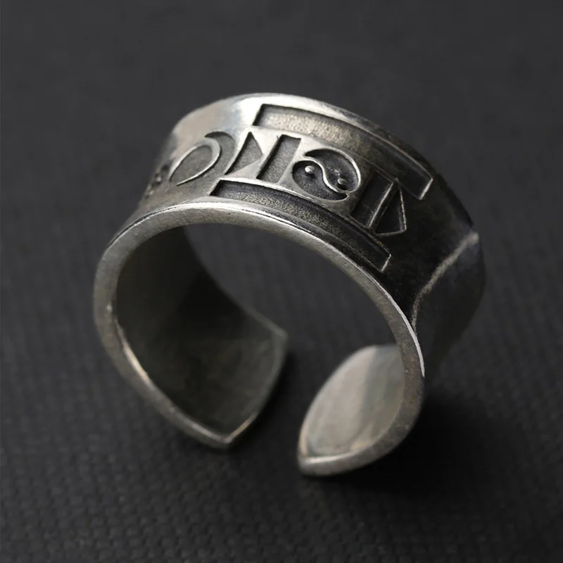 Retro Mongolian Ring: Silver Punk Gothic Open Ring, Unisex Lovers Gift 13 kf S8aa7bffc7e864754ae1ca4f48899f4a2I