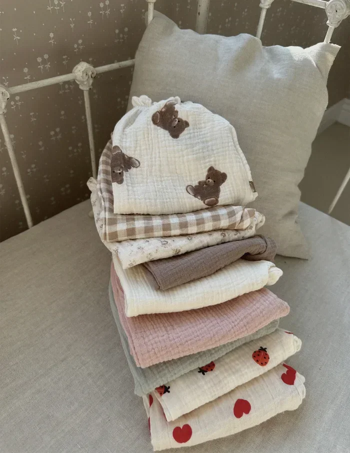 Organic Cotton Baby Pants: Newborn Toddler Cute Print Soft Muslin Capris 11 kf S8b78ebc2f44a4116aee26956a8faebd87