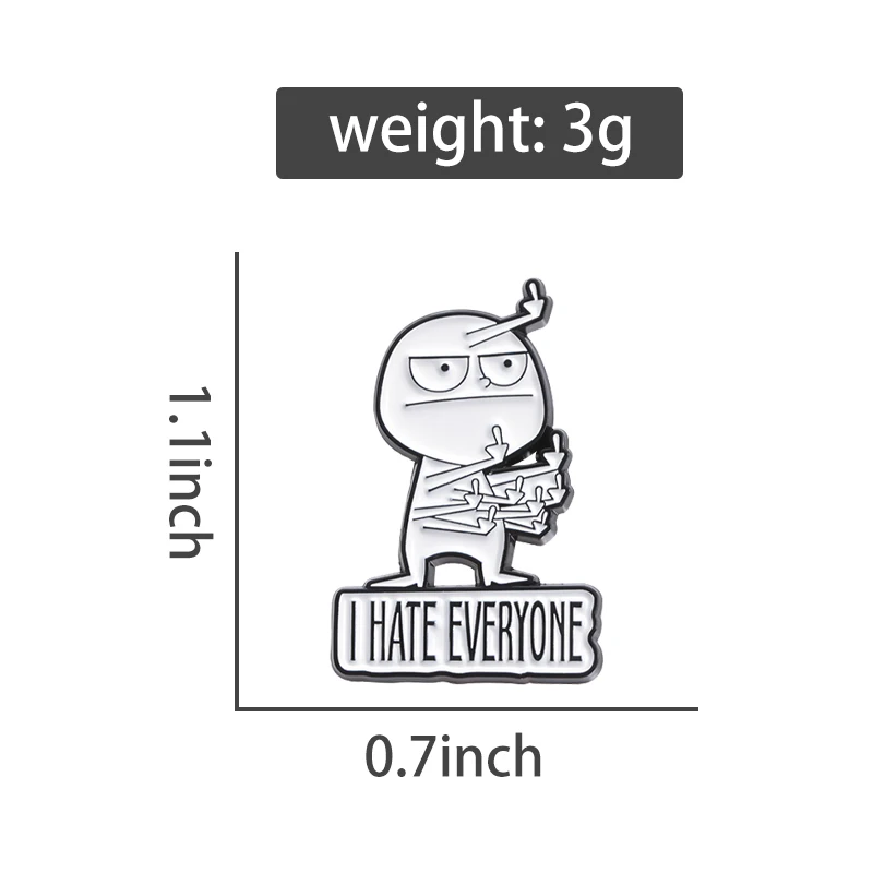 "I Hate Everyone" Brooch: Funny Enamel Pin for Backpack & Lapel Badge 7 kf S8c87a4a3c10a49dfa043d7b07fdf4520Q