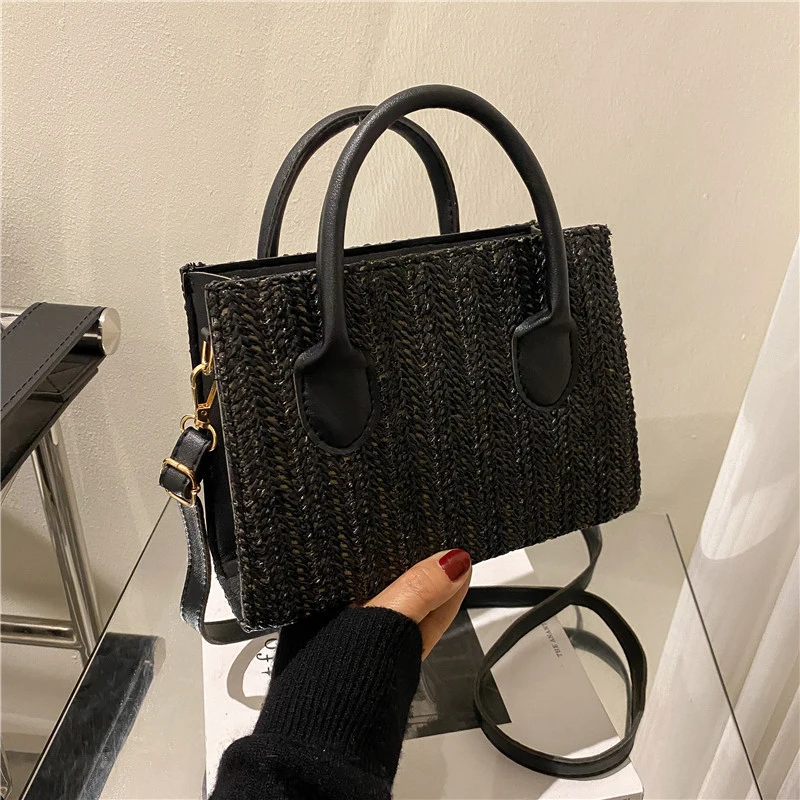 Grass Woven Crossbody Bag: Japanese Flower Handbag, Fashion Shoulder Bag 28 kf S8cd9c1a9517a4ca28e9e279b294b21b09